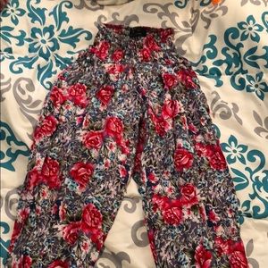 flower flowy jogger pants